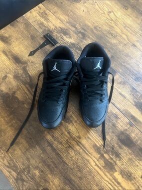 Nike Air Jordan Low-Top Football Cleats - Black with White Jumpman